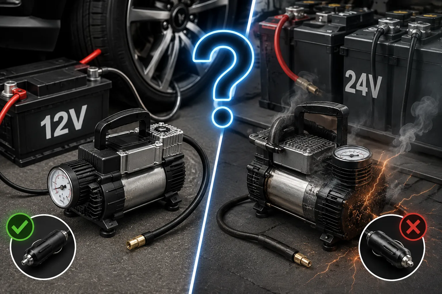 Can a 12V Air Compressor Run on 24V Safely