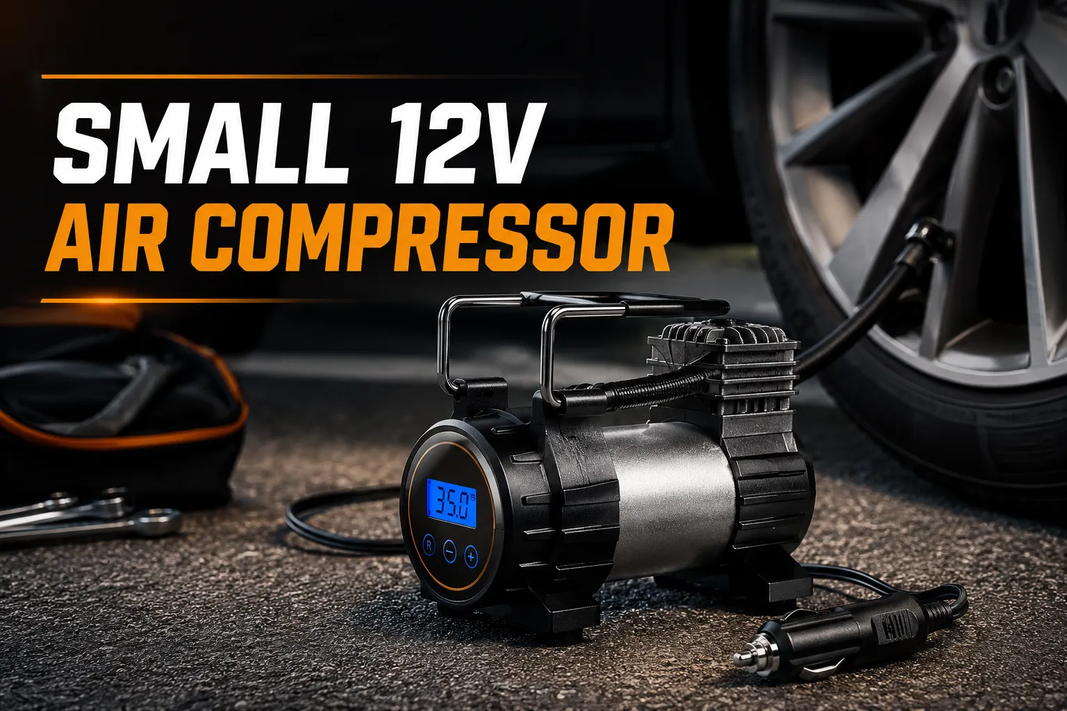 Compact 12V Compressor by the Wheel