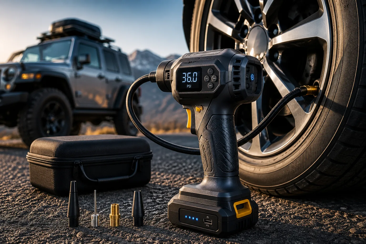 Cordless Tire Inflator Adventure Shot