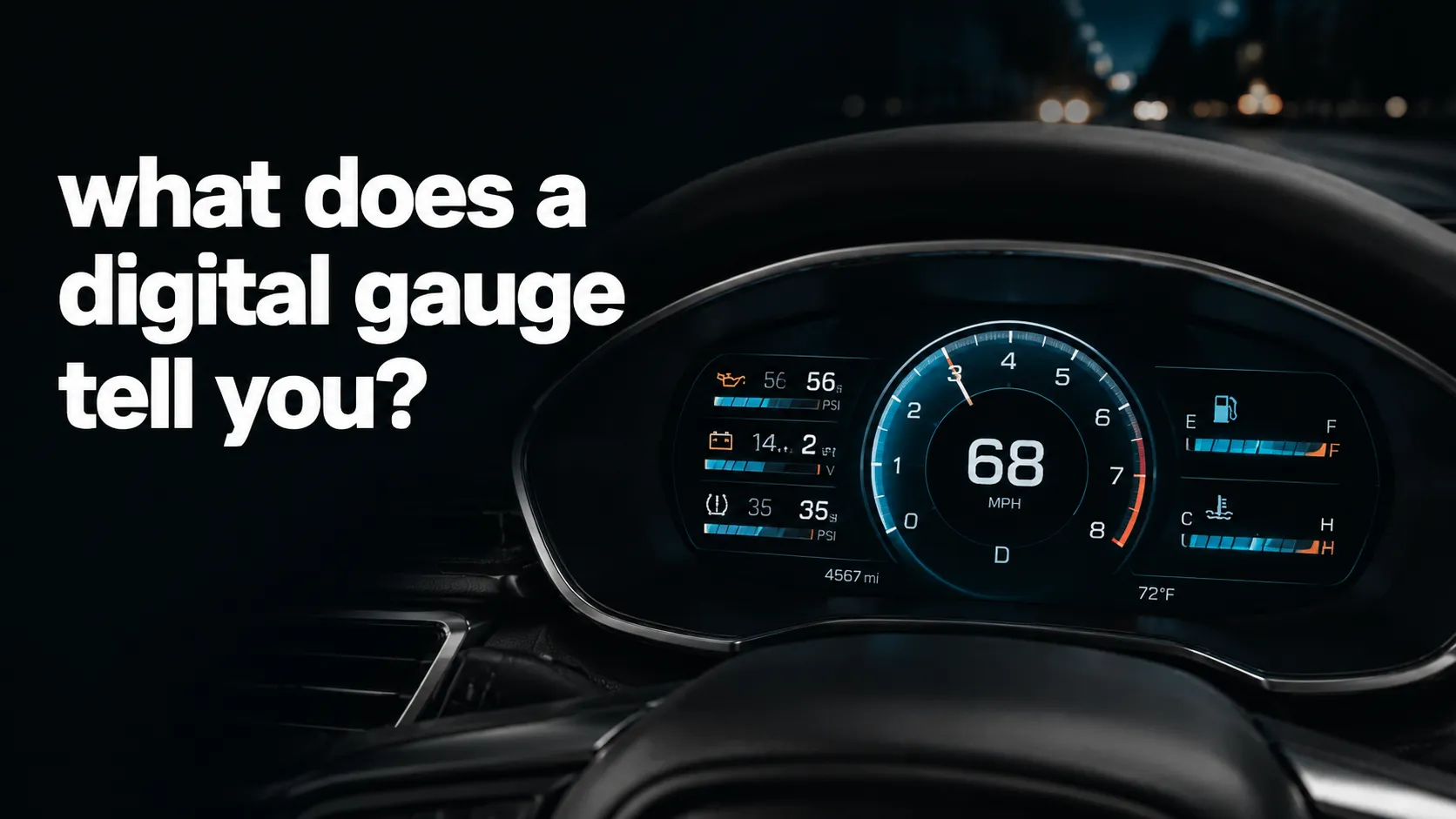 Premium digital gauge at dusk