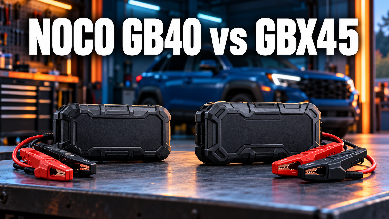 NOCO GB40 vs GBX45 buying comparison with generic jump-starter illustrations